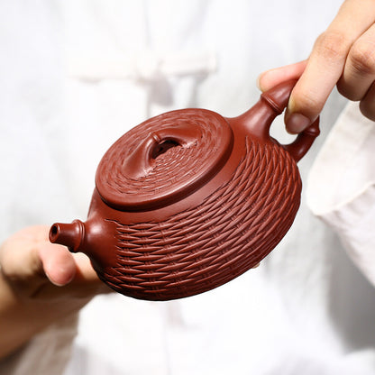 True Yixing Zisha Clay Tea Pot Dahongpao Marked Shipiao Pot Handmade Kungfu Pot