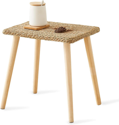 Natural Seagrass Side Table Modern Home Decor Living Room Bedroom Easy Assembly