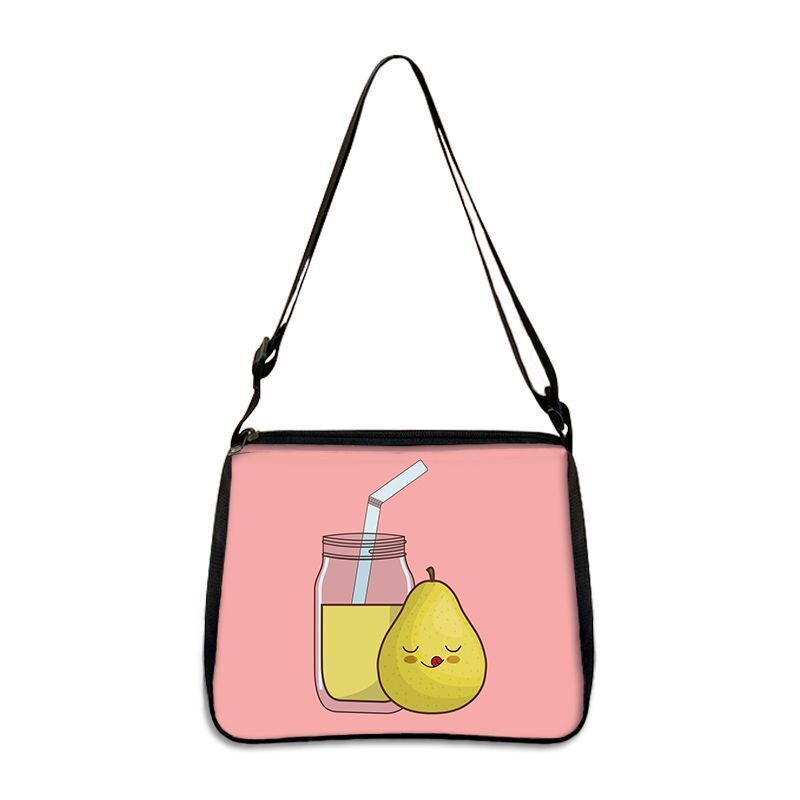 Cute Avocado Lemon Print Shoulder Bags Handbag Clutch Lipstick Purse Storage Bag