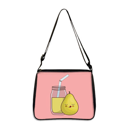 Cute Avocado Lemon Print Shoulder Bags Handbag Clutch Lipstick Purse Storage Bag