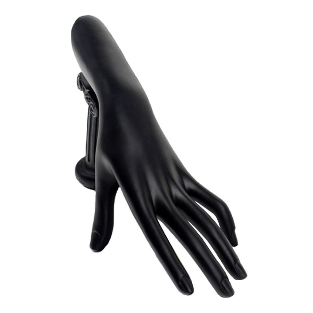 Hand Mannequin Form Resin Black Silver Jewelry Bracelet Ring Watch Display Stand