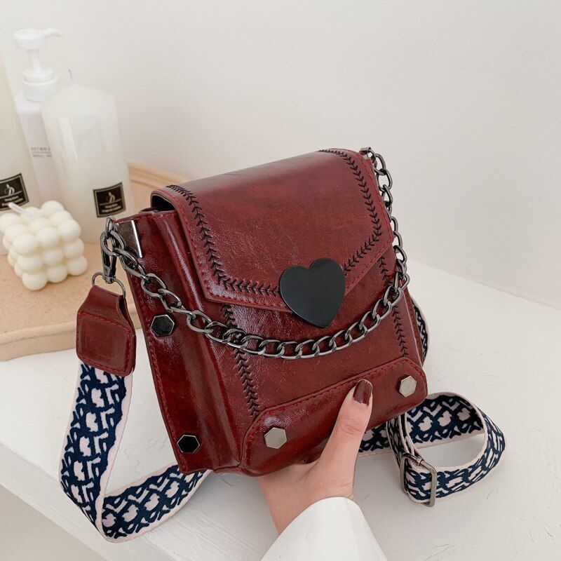 Handbag Synthetic Leather Messenger Crossbody Bag Retro Shoulder Bag 34*16 CM