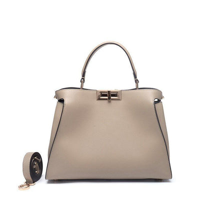 Genuine Leather Tote Handbag Women Bags Square Purse S/M/L Sizes Cow Leather 1PC