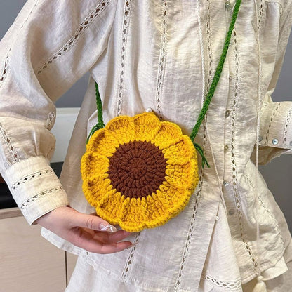 Handmade Crochet Sunflower Crossbody Bag - Gift Ready