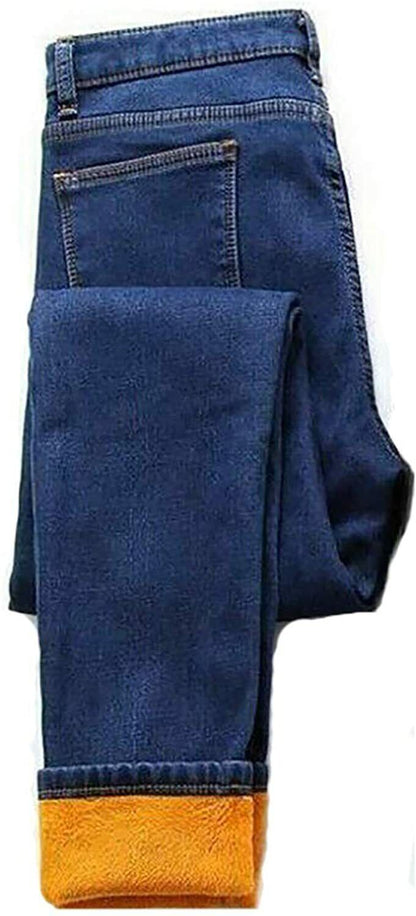 Women's Winter Sherpa Fleece Lined Jeans, Thick Cashmere Warm Pants