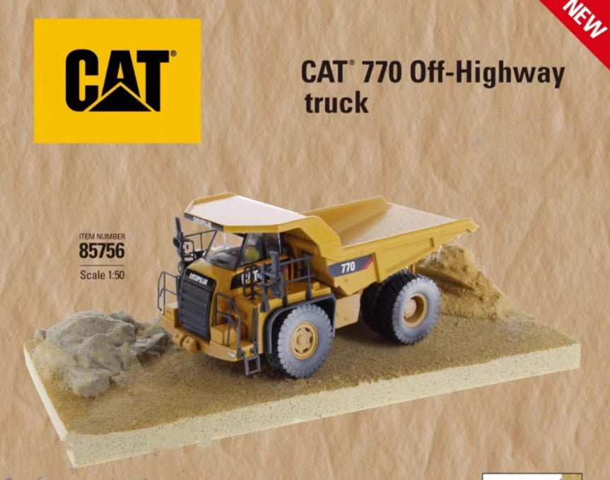 1:50 DM CAT770 Off-Highway Truck Mine Dump Truck Construct Machine Diecast Model