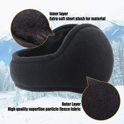 2xEar Muffs Winter Ear Warmers Fleece Earwarmer Mens Womens Behind the Head Band