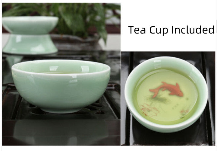 promotions Chinese kungfu tea cup porcelain fish relief carved cup 1.7oz floral