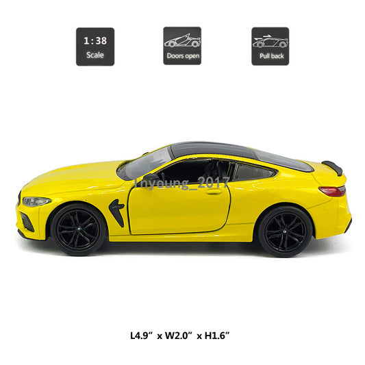 1/38 BMW M8 Competition Model Car Diecast Toy Vehicle Toys for Boys Kids Yellow