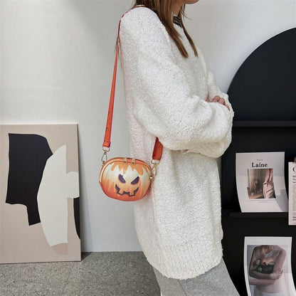 Shoulder Bag Pumpkin Purse Trendy Fashion Messenger Bag Small Purse 12*10*12 CM