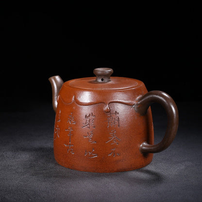 Chinese Yixing Zisha Clay Handmade Exquisite Teapot （竹韵 底款：时大彬）