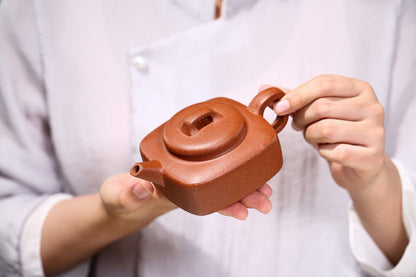 240cc Handmade Purple Sand Tea Pot in Yixing, China, Long Xue Clay SiFang Chinese Kung Fu Tea Pot-