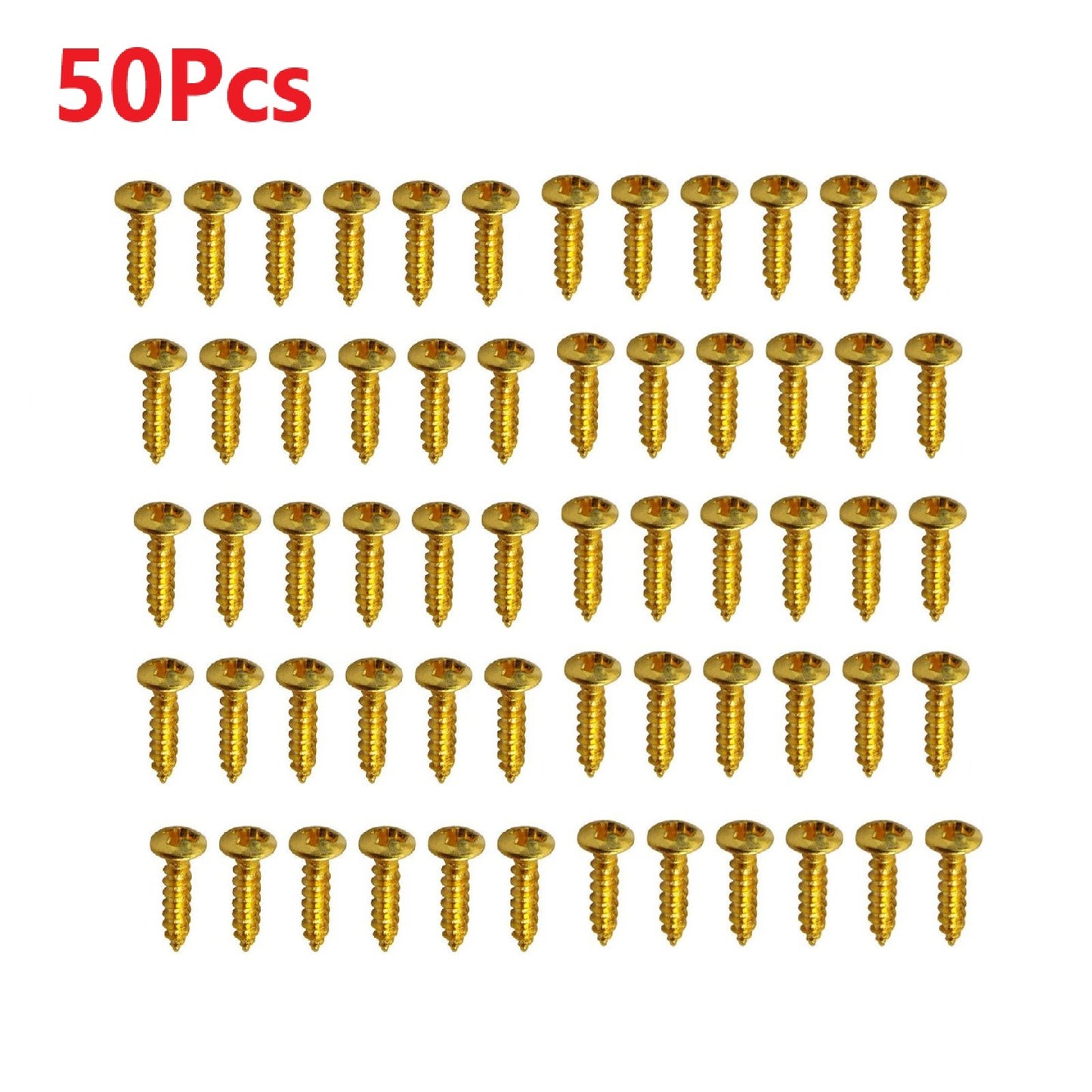50Pcs Iron Guitar Pickguard Screws For Fender Strat/Tele Electric Guitar Bass