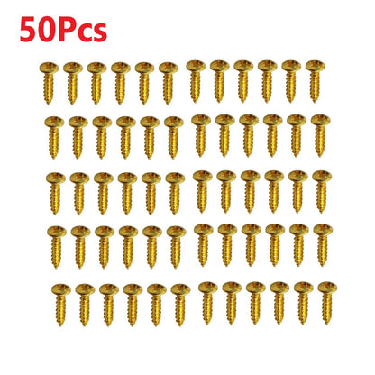 50Pcs Iron Guitar Pickguard Screws For Fender Strat/Tele Electric Guitar Bass