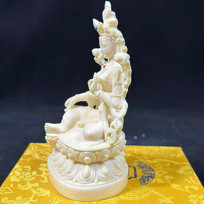 12cm New Green Mother Buddha Statue Worshipping Home Decoration