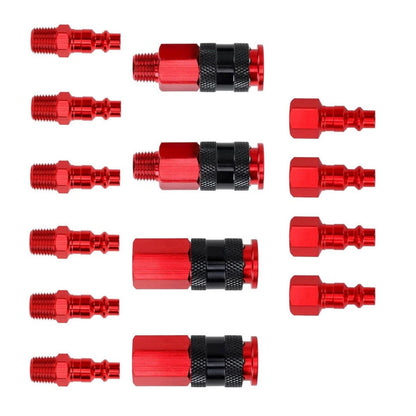 14pcs Air Hose Fittings For 1/4 Inch NPT Thread With Quick-Connect Design