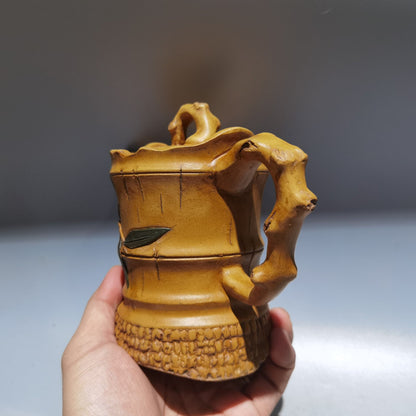 Chinese Yixing Zisha Clay Handmade Exquisite Teapot（树桩壶 低款：陈鸣远）