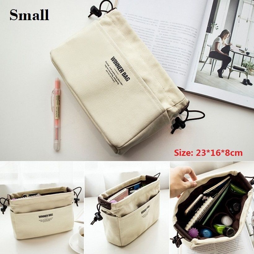 Canvas Organizer Inner Bag Makeup Handbag Lightweight Traveling Storage Purse