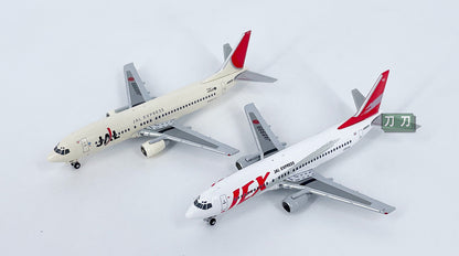 2PCS 1:400 JAL JEX BOEING 737-400 Plane Airplane Diecast Aircraft Model