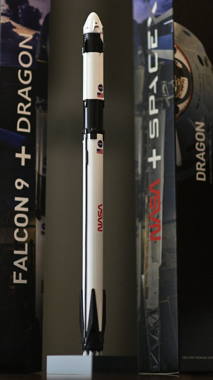 1:233 29CM SpaceX Falcon 9 Crew Dragon Elon Musk Rocket ABS Resin Diecast Model