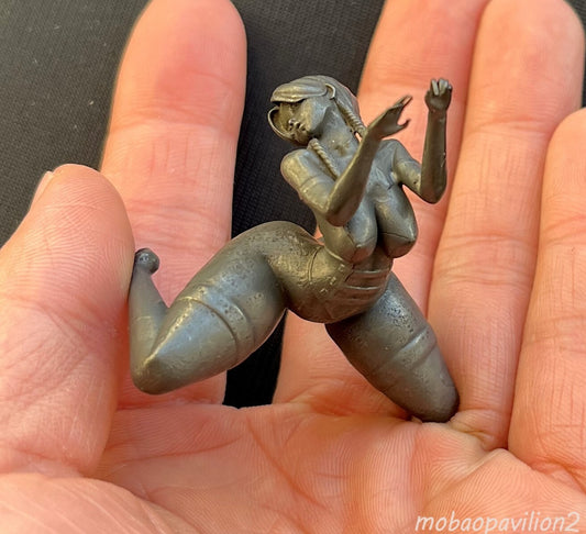 Black Brass Lying Sexy Girl Statue Art Beauty Model Artworks Gift