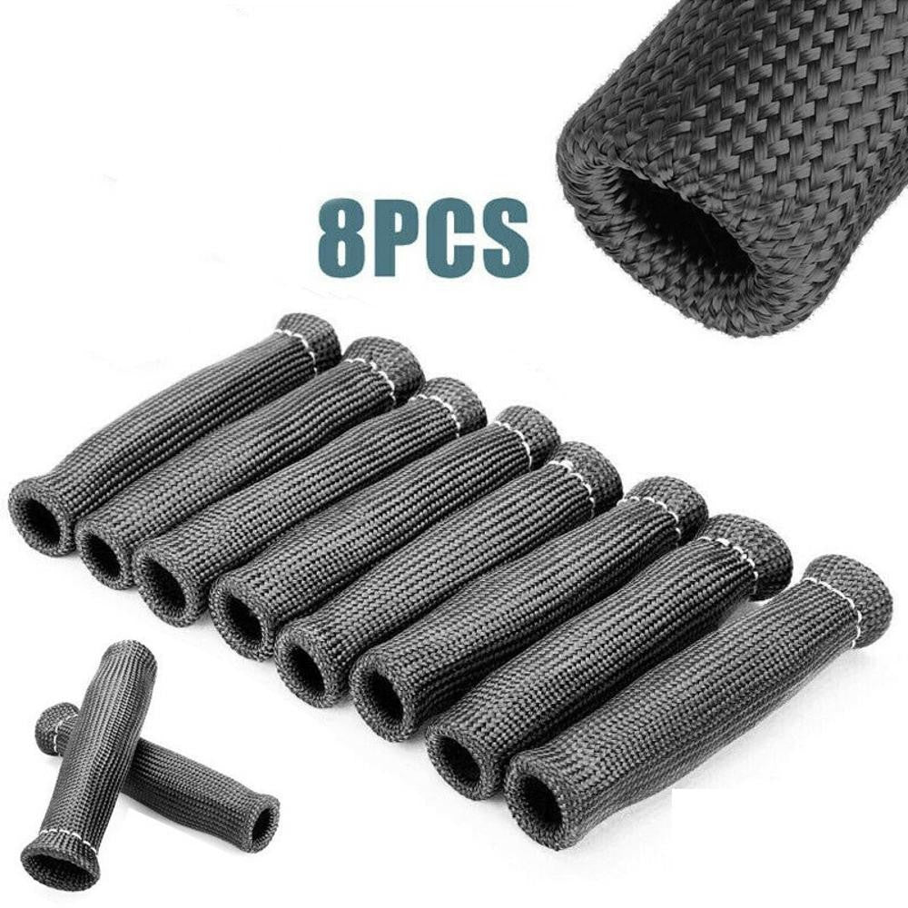 8Pcs Spark Plug Wire Sheath Wire Boots Sleeve Heat Shield Cover For SBC BBC
