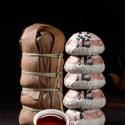 Premium Cooked Pu'er Black Tea Bamboo Shell Pu-Erh Jujube Fragrant Tuocha 500g