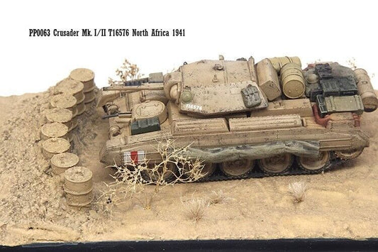 S-Model 1/72 PP0063 Crusader MK.Ⅰ/Ⅱ T16576 Tank North Africa 1941 Model+Platform