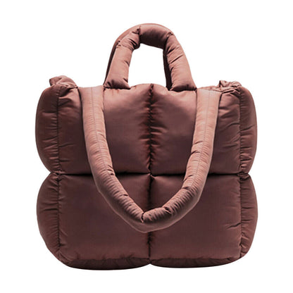 Puffer Tote Bag for Women Quilted Puffy Handbag Winter Down Shoulder Bnn