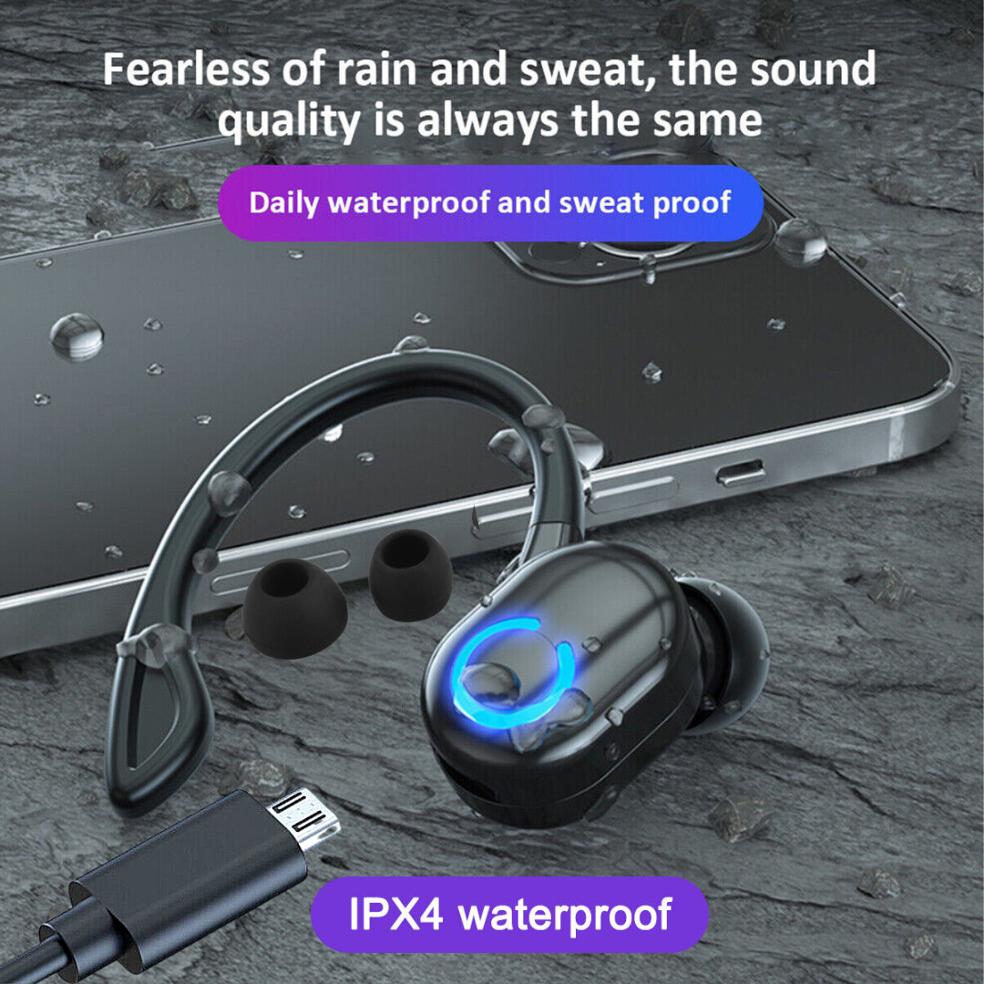 Bluetooth 5.2 Wireless Headset Driving Trucker Earbuds Noise Cancelling Earpiece