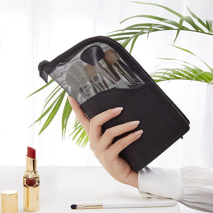 Stand Cosmetic Bag Clear Makeup Travel Brush Holder Organizer Toiletry Pink Bags