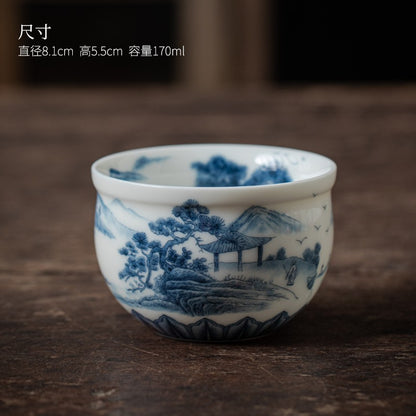 1pc Sheep Fat Jade Tea Cup Single Cup Tea Tasting Cup Personal Tea Cup Ceramic