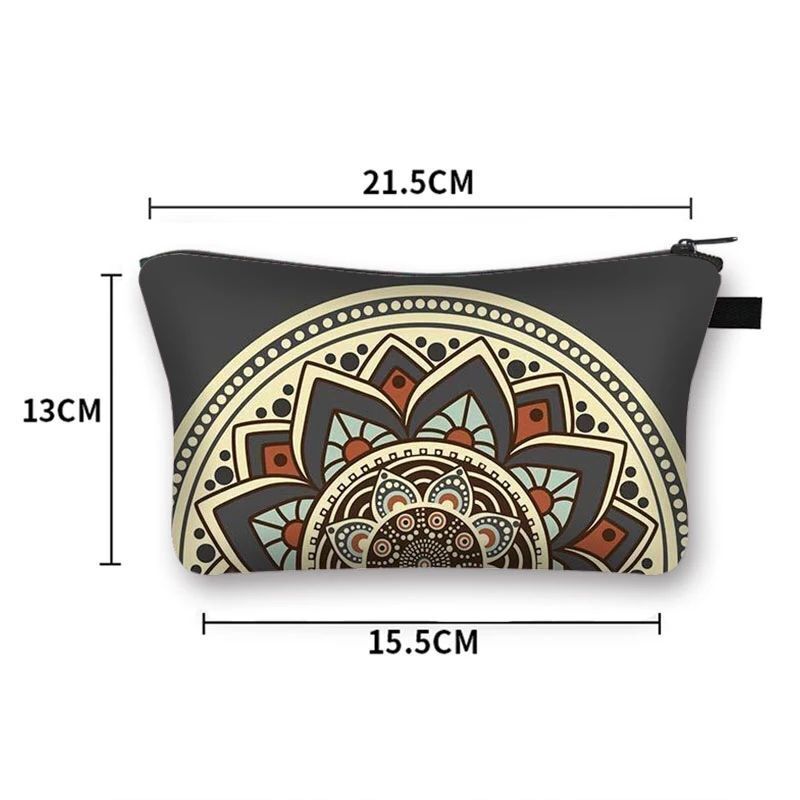 Vintage Pattern Multifunctional Cosmetic Bags Organizer Gothic Wallet Polyester