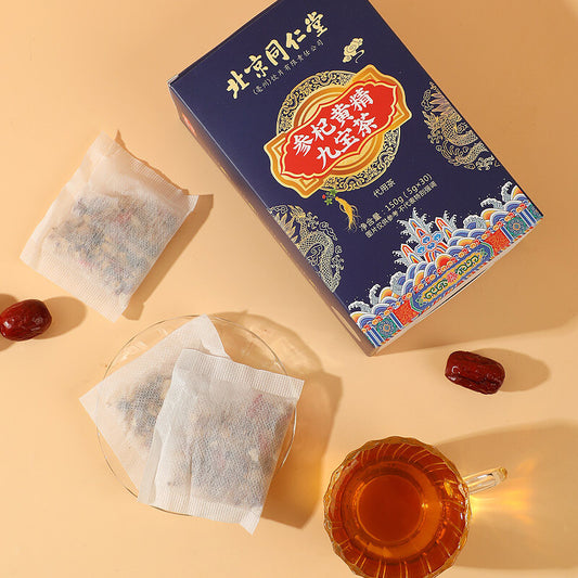 Beijing Tongrentang Jiubao Tea Ginseng Maca Wolfberry Polygonatum Tea 150g/box