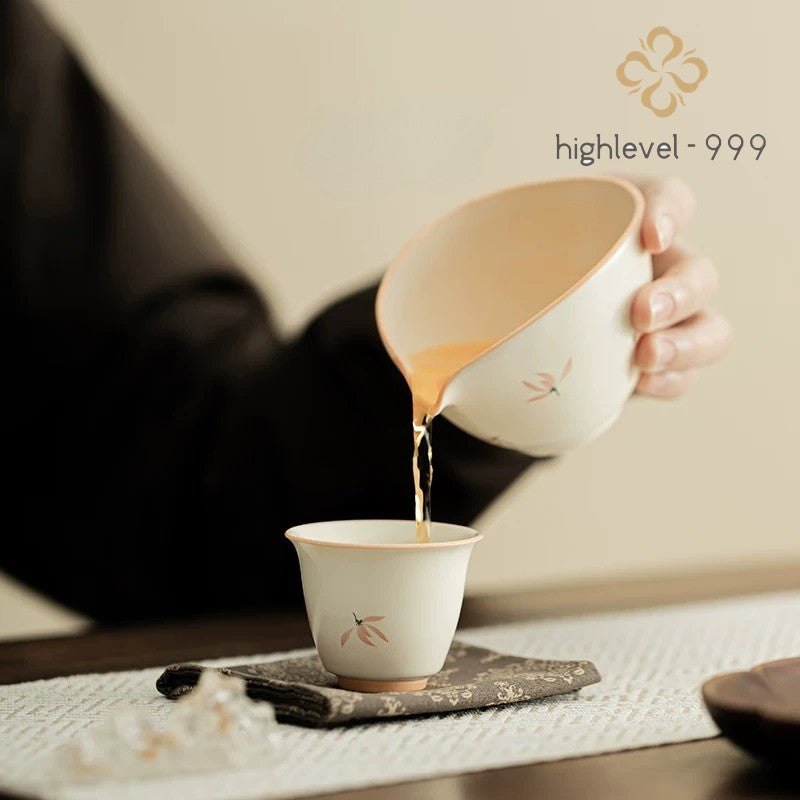 Orchid Ceramic Tea Cup Ding Kiln Chinese Kung Fu Tea Cup High Quality Single Cup