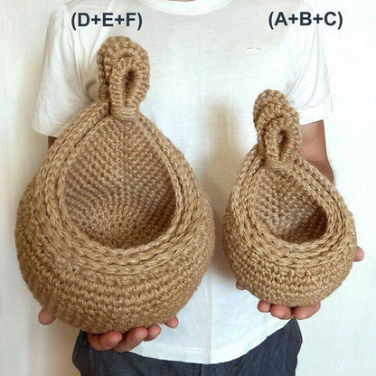 Wall Hanging Vegetable Fruits Storage Baskets Natural Wicker Woven Kitchen Shelf