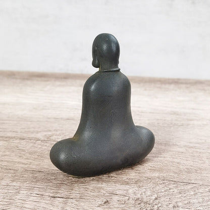 3.9" New Cast Iron Rust Faceless Buddha Whole Body Statue Home Study Ornament