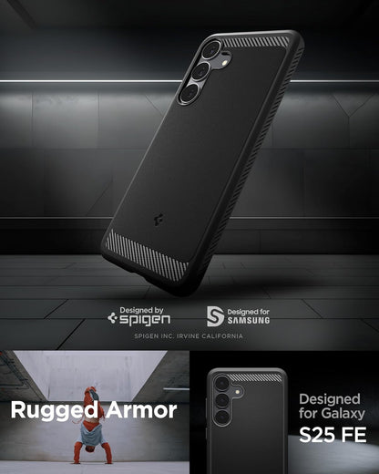 for Galaxy S25 FE Case, Rugged Armor (2025) [No Magnet Ring] [Military-Grade Pro