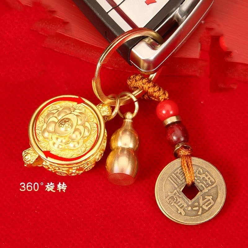 New Good Luck Keychain Feng Shui Amulet Medallion Safe Luck Pendant Key Chain