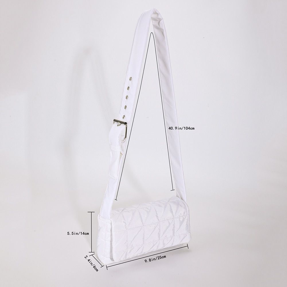 Lattice Pattern Shoulder Bag Cotton Handbag Large Capacity Purse Feather Padded