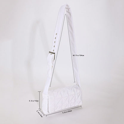 Lattice Pattern Shoulder Bag Cotton Handbag Large Capacity Purse Feather Padded