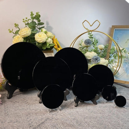 Natural Obsidian Mirror Obsidian Wafer Crystal Mirror Crystal Gifts healing 1pc