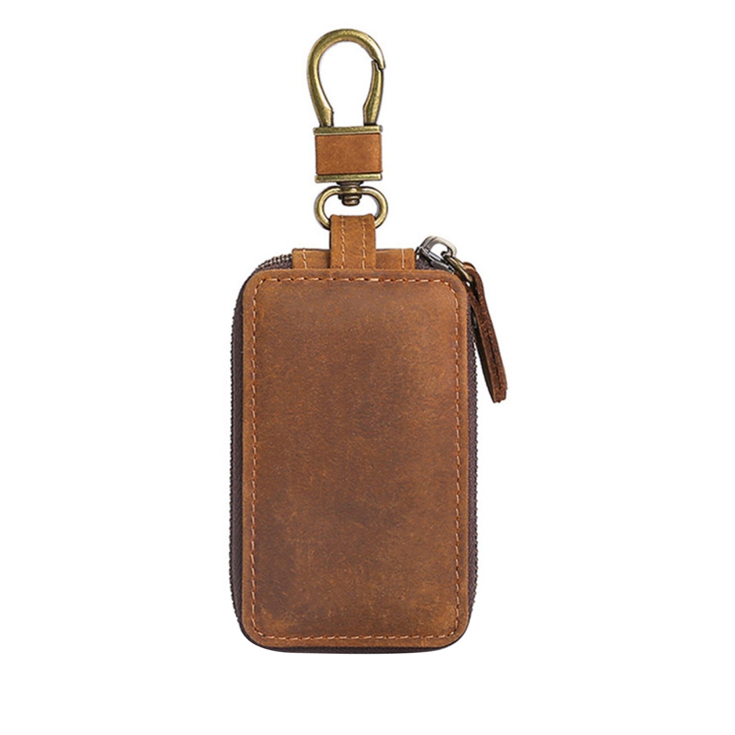 Genuine Leather Key Wallet Keychain Zipper Men Car Key Holder Case Pouch Bag