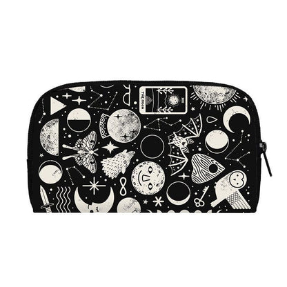 Black Long Wallet Witchcraft Skull Gothic Purse Passport Bag Phone Coin Purses