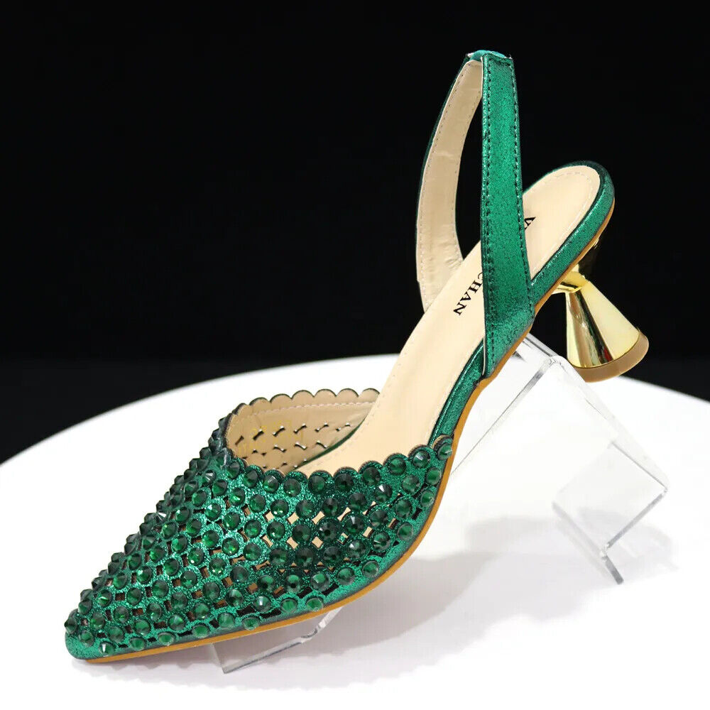 Pointed Toe Heels Women Party Wine Pumps Shoes Bags Matching Set