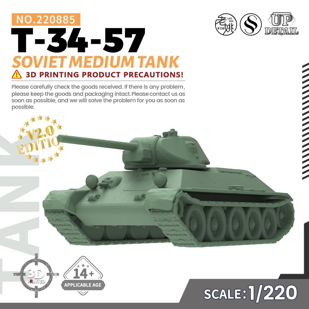SSMODEL SS220885 1/220 Military Model Kit Soviet T-34-57 Medium Tank