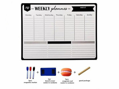A3/42cm Magnetic Daily Weekly Monthly Planner Whiteboard Fridge Ref To Do List