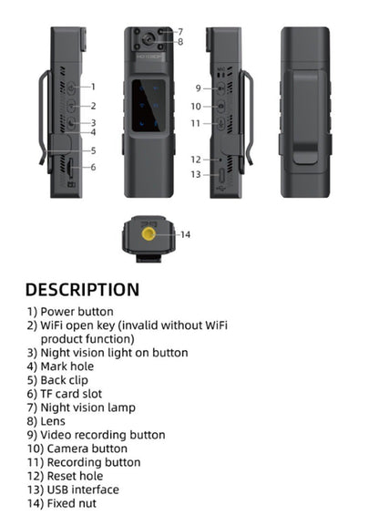 1080P high-definition conference law enforcement recorder HD night vision camera