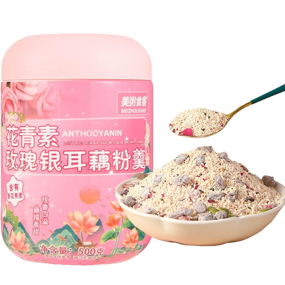 Chinese Lotus Root Starch Powder Soup Rose and White Fungus Soup 500g