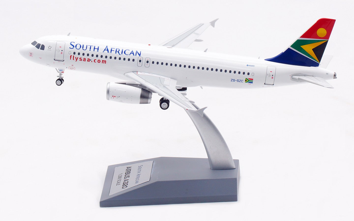 1:200 InFlight South African A320 Passenger Airplane Diecast Aircraft Model
